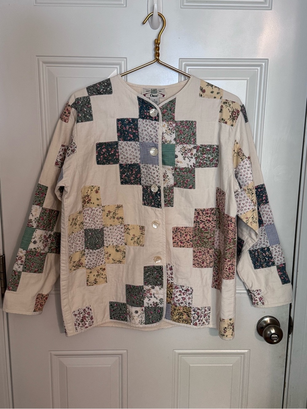 Vintage 90s Deadstock Orvis Patchwork Blanket Jacket Grannycore Size Med